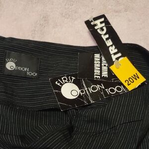 NWTs Black Midi Pin Striped Pencil Skirt Size 20W (Suit Skirt)